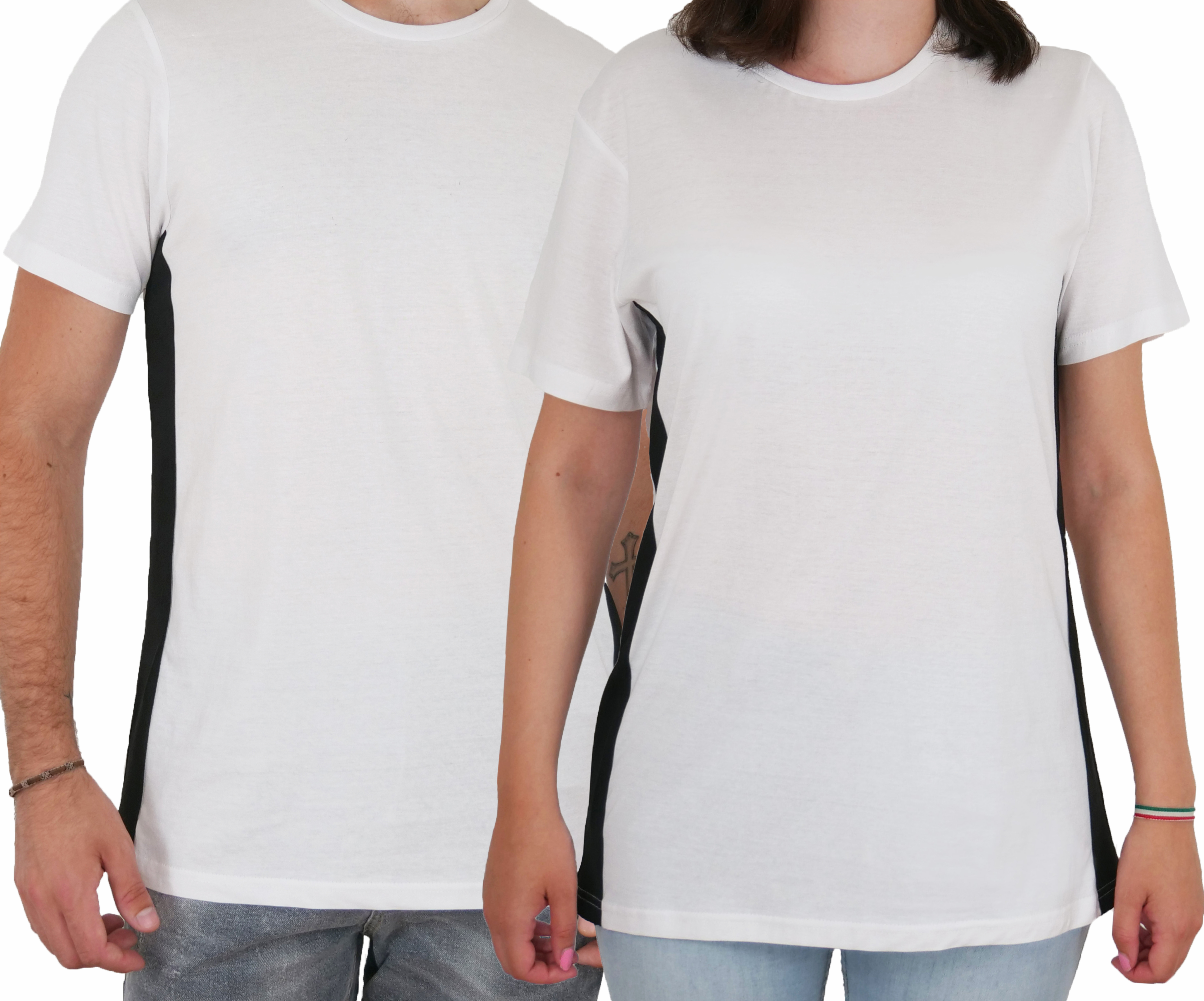 Unisex T-Shirt in Weiß/Schwarz