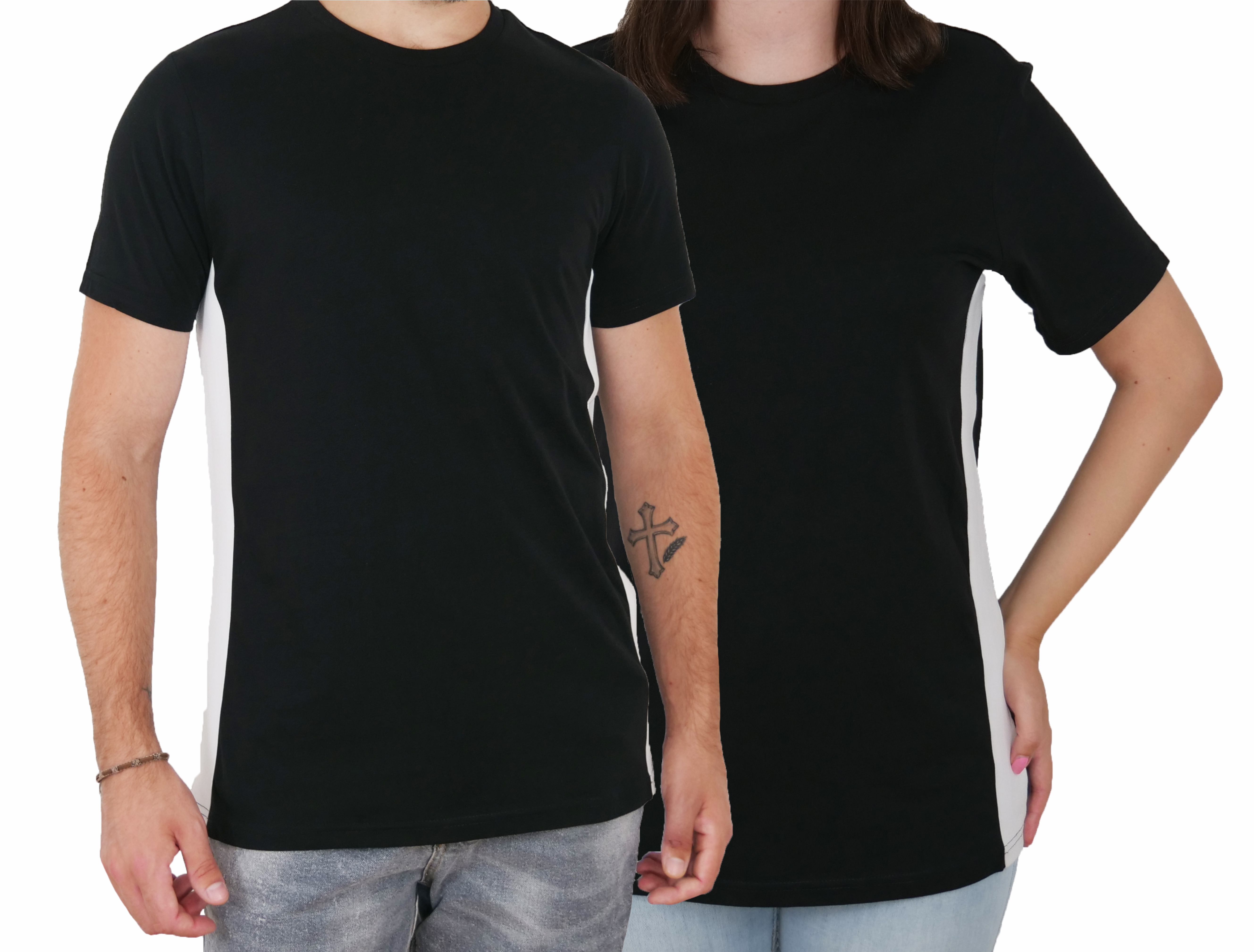 Unisex T-Shirt in Schwarz/Weiß